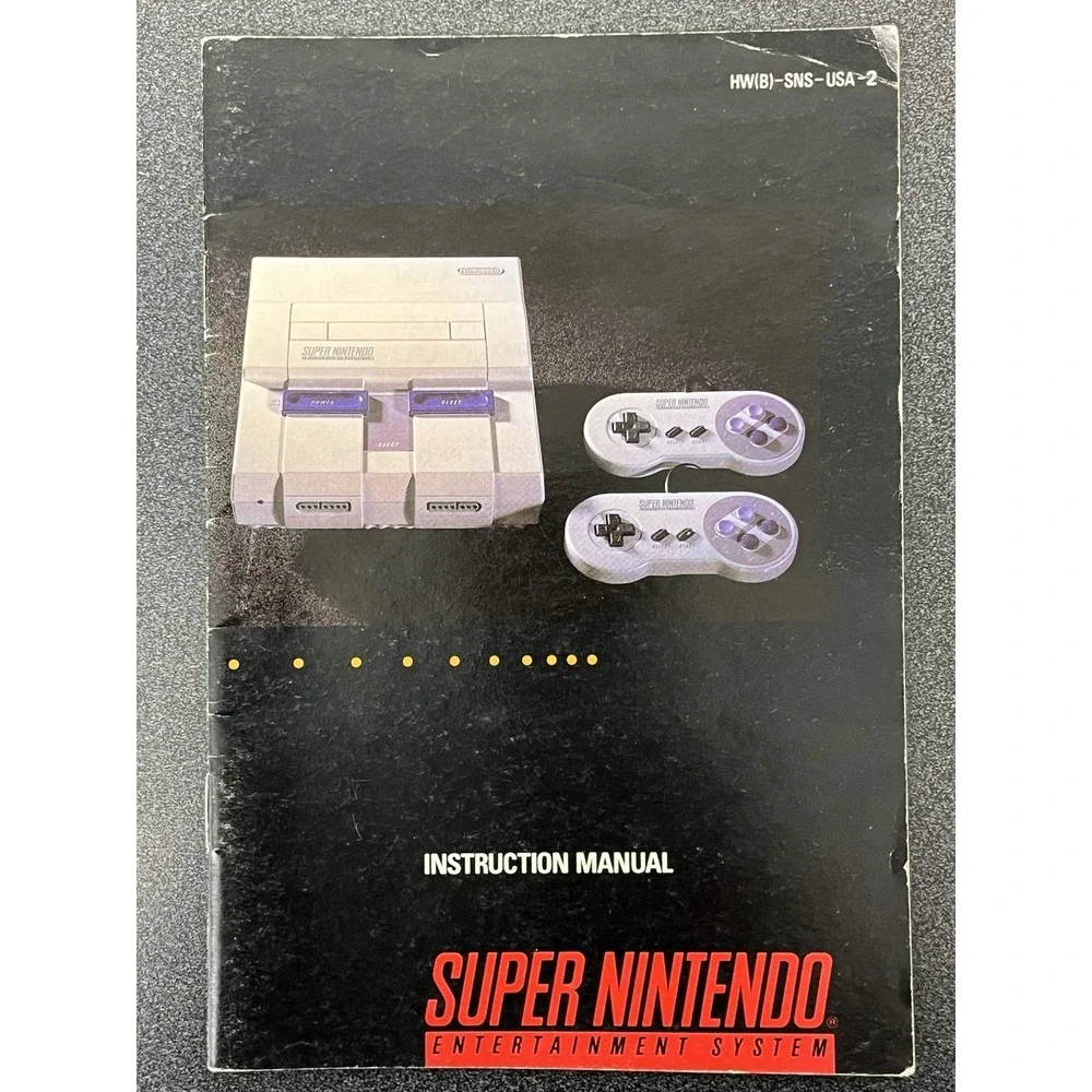 Super Nintendo Console Instruction Manual Only HW(B)-SNS-USA-2 SNES